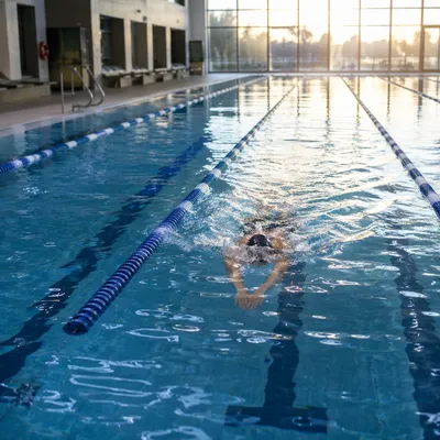 Early Morning Pool Lap Training