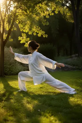 Morning Tai Chi Practice in Peaceful Park