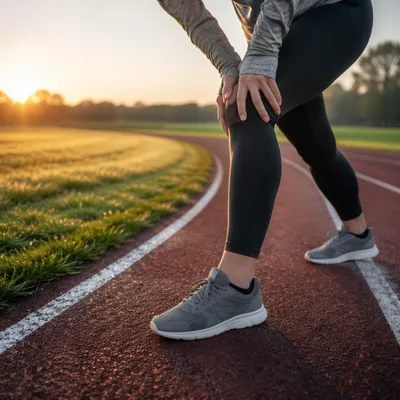 Sunrise Leg Stretch Before Track Run