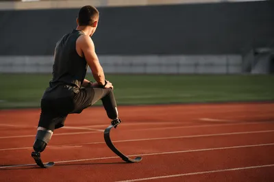 Adaptive Runner Stretching on Outdoor Track