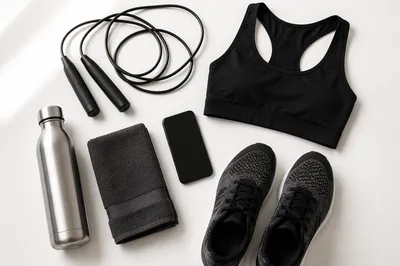 Minimal Gym Essentials Flat Lay