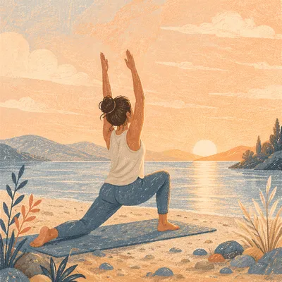 Sunrise Yoga Stretch by Quiet Shore