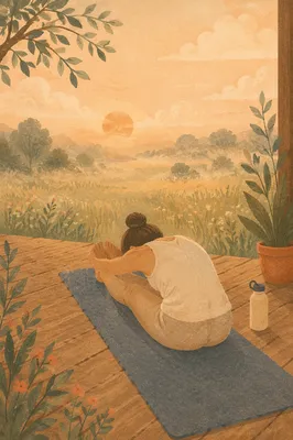 Peaceful Sunrise Yoga Stretch on Deck