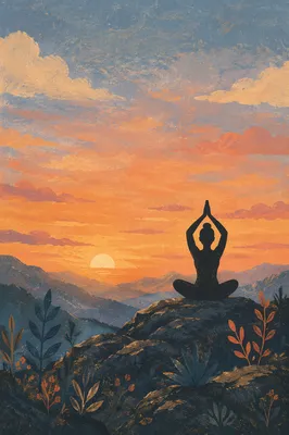 Peaceful Yoga Silhouette at Sunrise