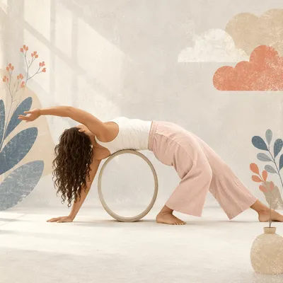 Deep Yoga Wheel Backbend in Calm Studio