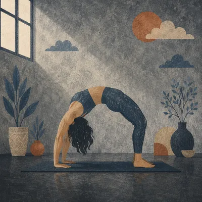 Deep Yoga Wheel Back Bend in Studio