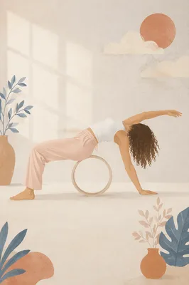 Supported Yoga Wheel Backbend in Soft Studio